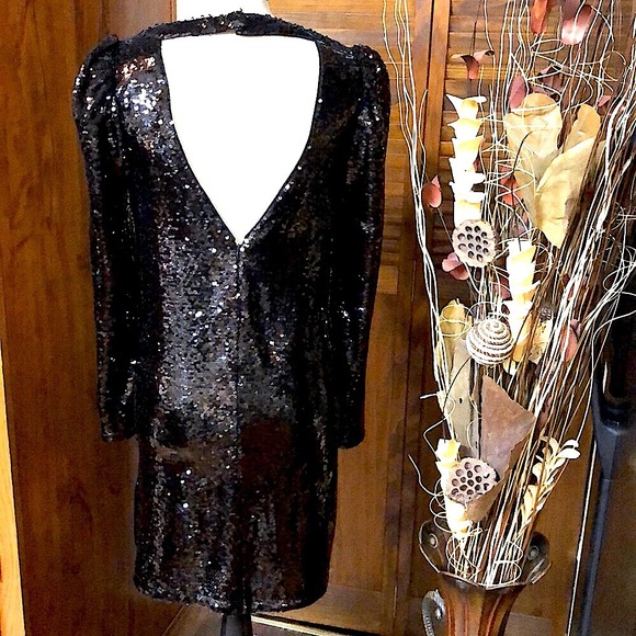 NWT Black Loose Fit Sexy Sequin Dress - Picture 3 of 4